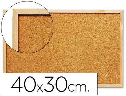 Tablero anuncios Q-Connect 40x30cm. corcho marco de madera